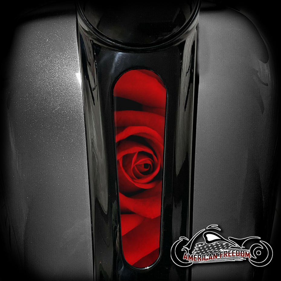 Harley 8 Inch Dash Insert - Red Rose